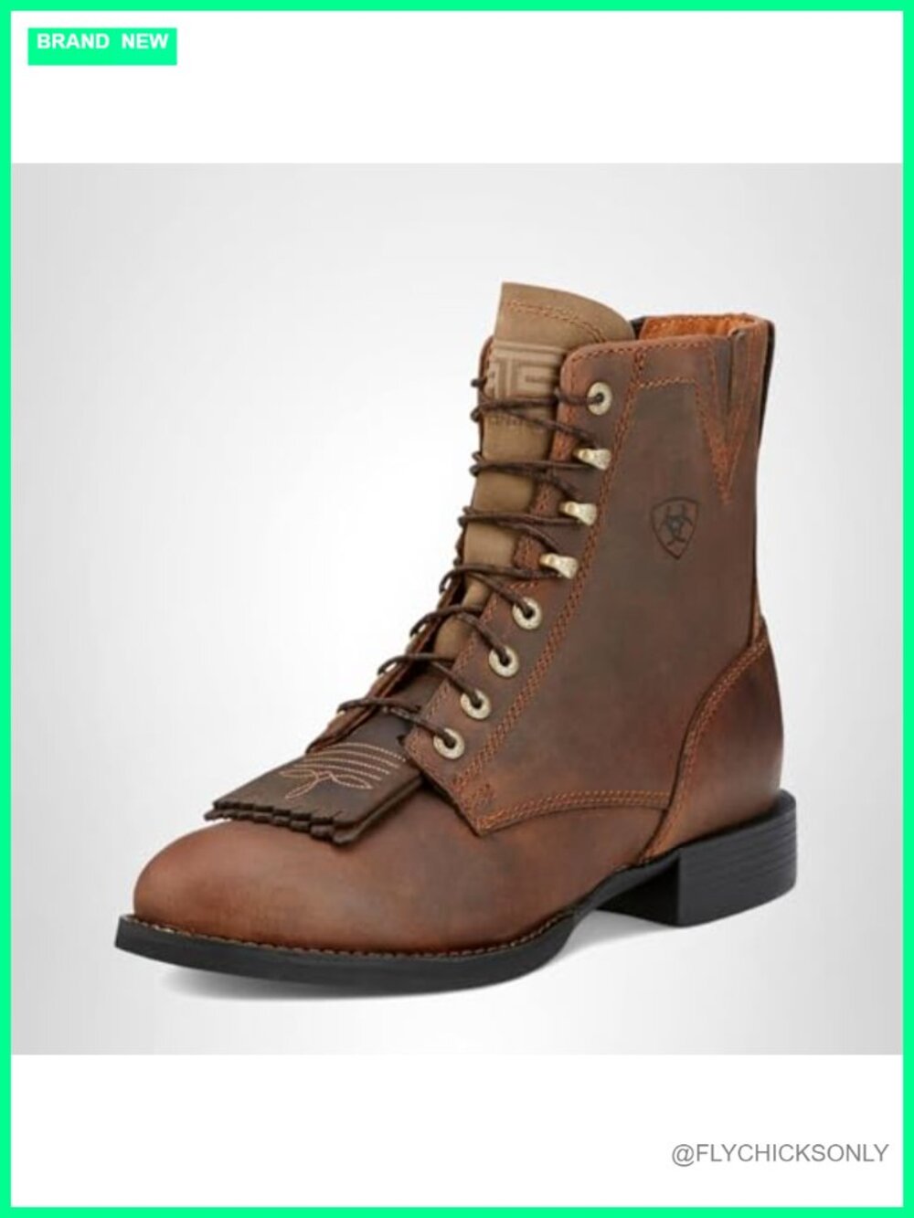 Women's Leather Lace Up Ankle Work Boots Round Toe ATS Technology